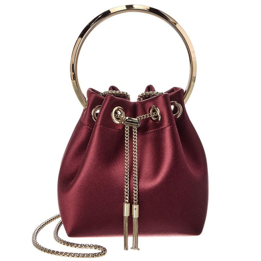 Jimmy Choo Bon Bon Satin Bucket Bag, Red